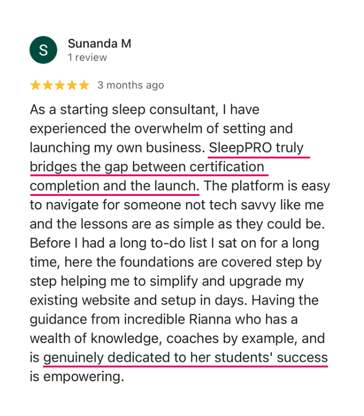 SleepPRO testimonial