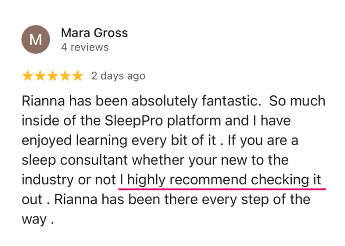 SleepPRO testimonial