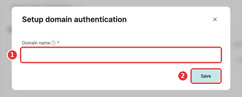 The Setup domain authentication popup
