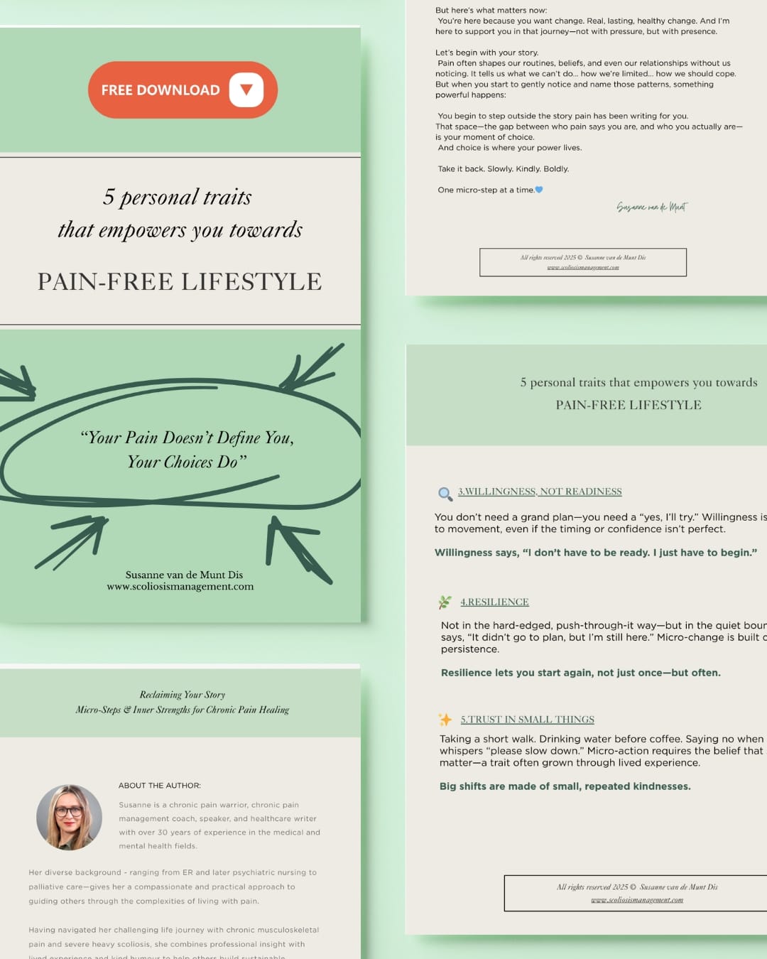 a book cover page,5 personal traits that empower you towards a pain free lifestyle