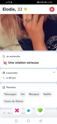 Le Rewind Tinder n’est pas disponible dans la rubrique Coups de cœur