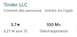 Avis Tinder Google Play Android
