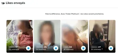 Durée d'un like envoyé sur Tinder gratuit, Plus et Gold