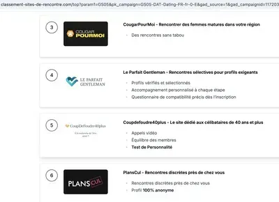 comparateur de site de rencontres