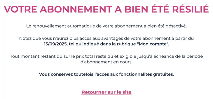 Votre abonnement Disons Demain a bien été résilié