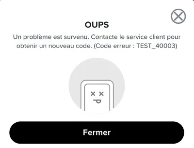 Code promo Tinder invalide : Oups, un problème est survenu. Contacte le service client pour obtenir un nouveau code.