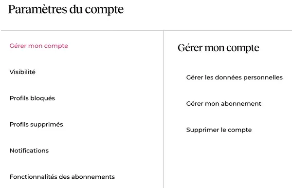 Supprimer mon compte Disons Demain : les paramètres
