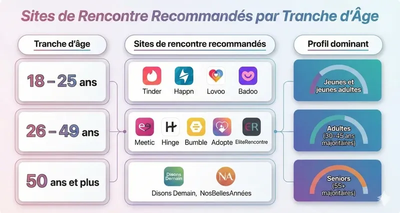 Quelle est la moyenne d'âge des différents sites de rencontres : tableau récapitulatif