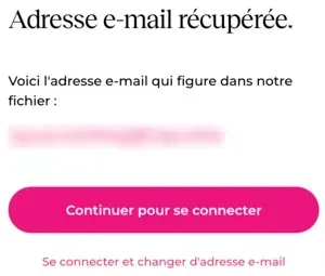Réinitialiser ou récupérer un compte Meetic : adresse email récupérée