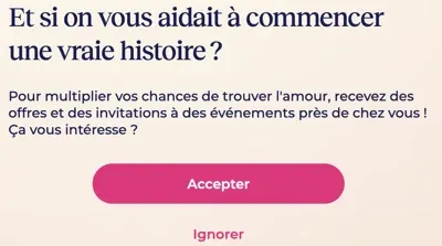 Meetic inscription gratuite : Accepter de recevoir les offres