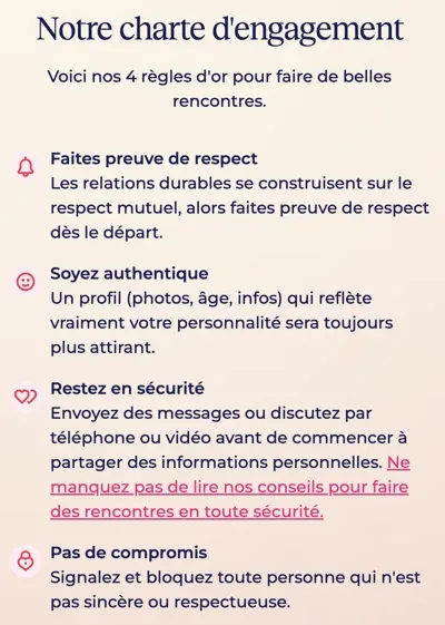 Meetic inscription gratuite : La charte d'engagement