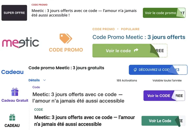 Code promo Meetic 3 jours gratuit offert