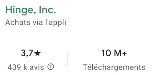 Avis Hinge Google Play Android