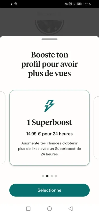 Hinge avis : option Superboost