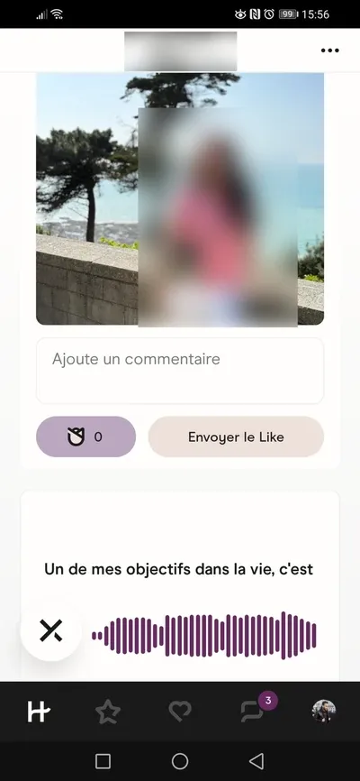Hinge avis : liker une partie du profil