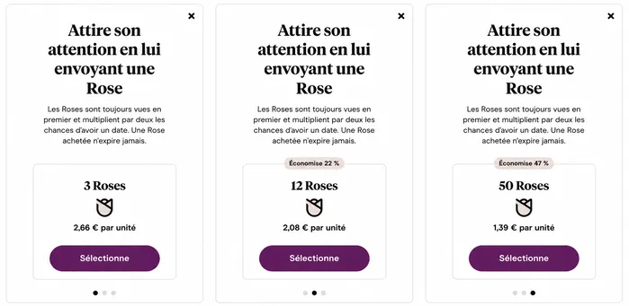 Prix et tarifs des roses dans Hinge