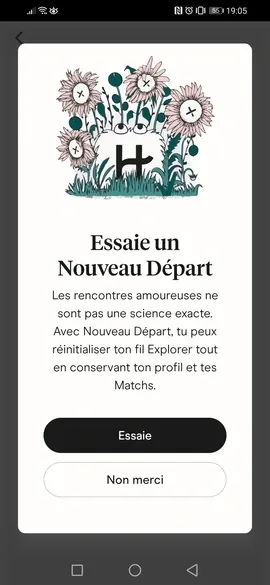 Nouveau départ sur Hinge pour retrouver un profil