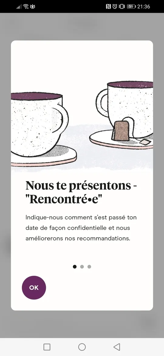 Option rencontré dans la messagerie de Hinge