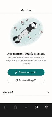 Masquer un profil sur Hinge en masquant la conversation