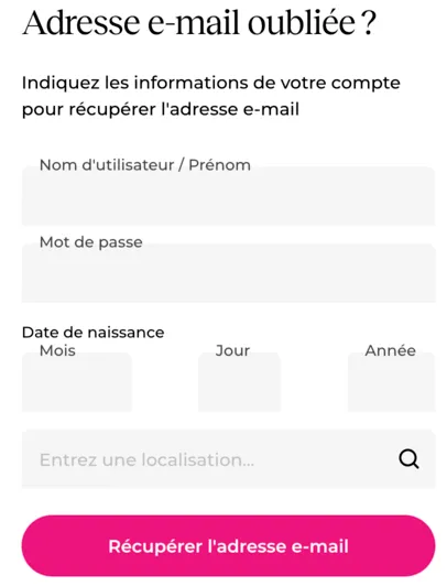 Retrouver son compte Disons Demain : récupération de l'adresse email
