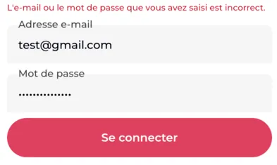 Retrouver son compte Disons Demain : email ou mot de passe saisi incorrect