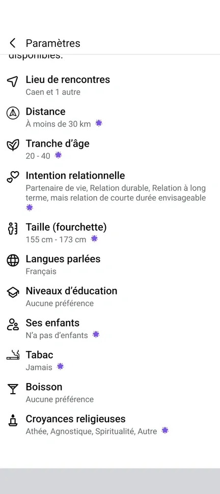 Les critères de recherche sur Facebook Rencontre
