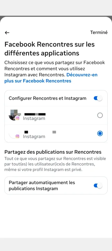 Connecter son Instagram sur son profil Facebook Rencontre