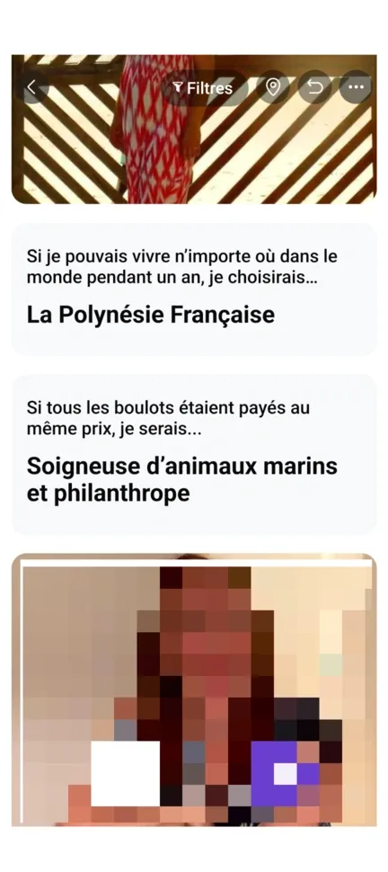 Réponses à des questions de présentation sur la fiche profil d'un membre sur Facebook Rencontre
