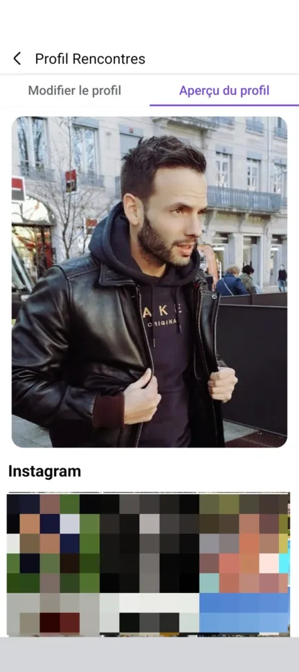 Les dernières publication Instagram sur mon profil Facebook Rencontre