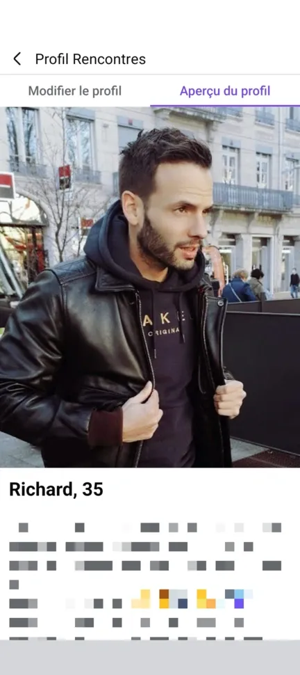Aperçu de son profil sur Facebook Rencontre