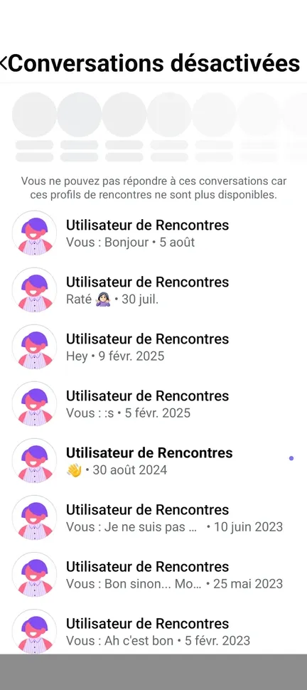 Les conversations désactivées sur Facebook Rencontre