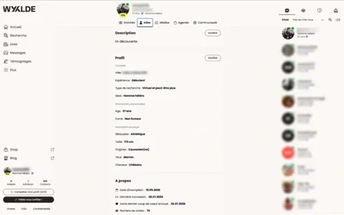 Modifier la fiche profil dans Wyylde