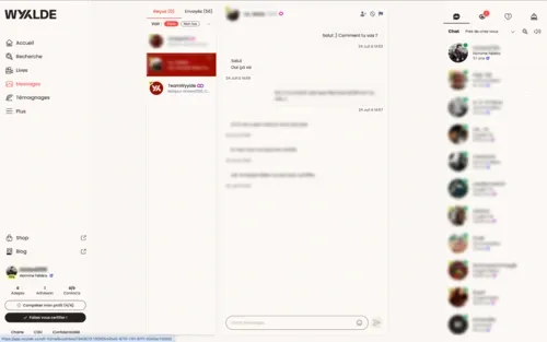 La messagerie dans Wyylde