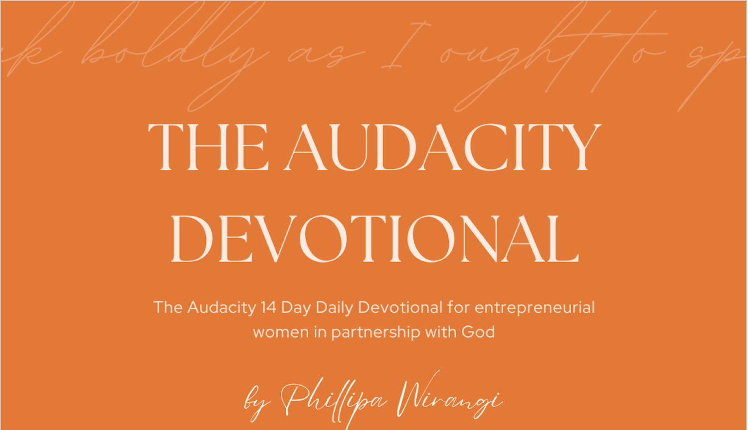 The Audacity Devotional