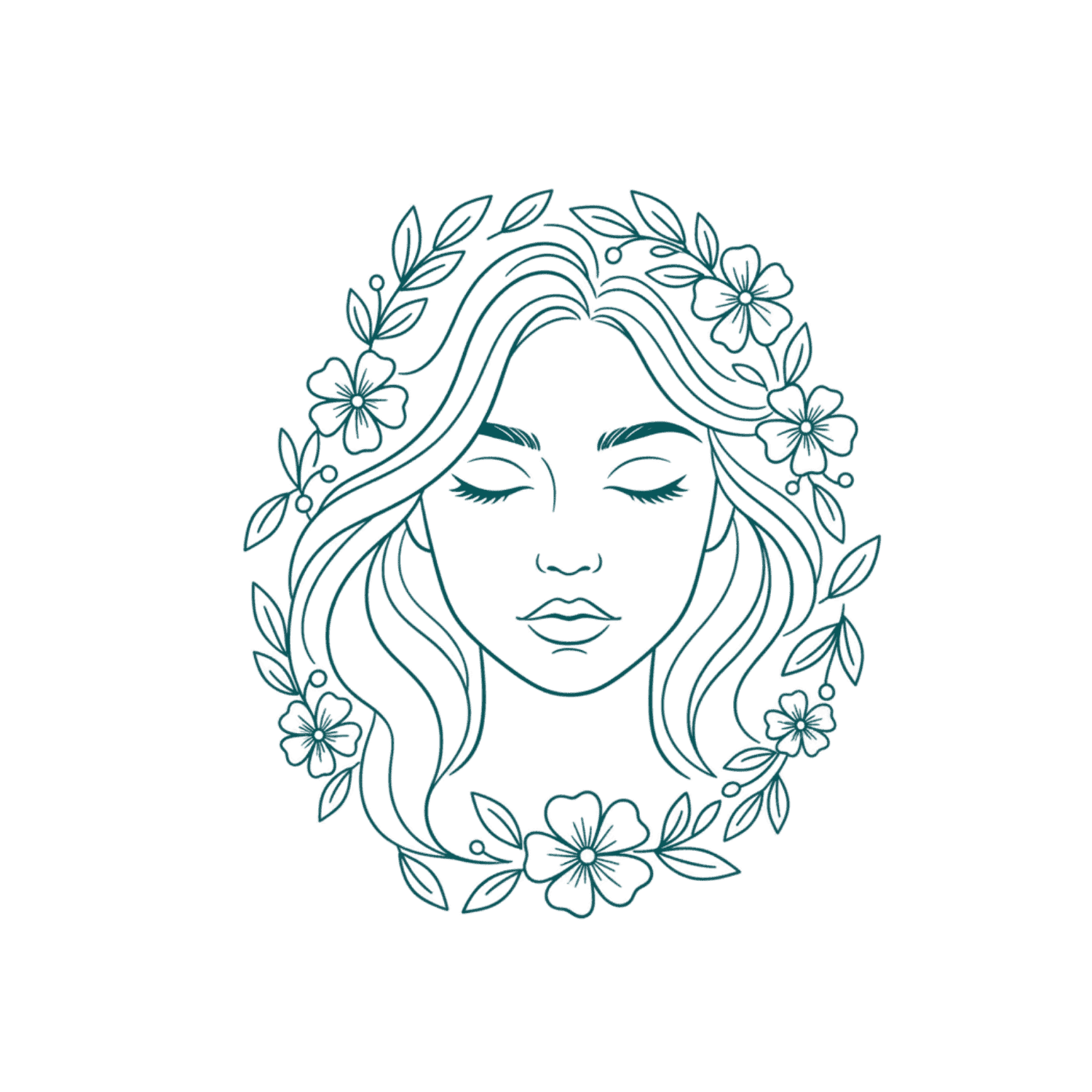 icône visage de femme bienveillante