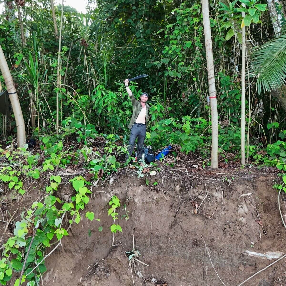 François de Neuville  in the Amazon Jungle