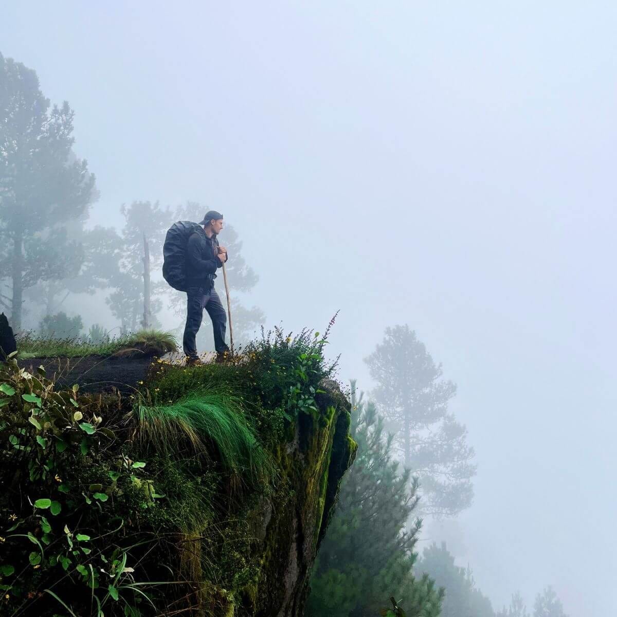 men hiking a volcano in Nicaragua