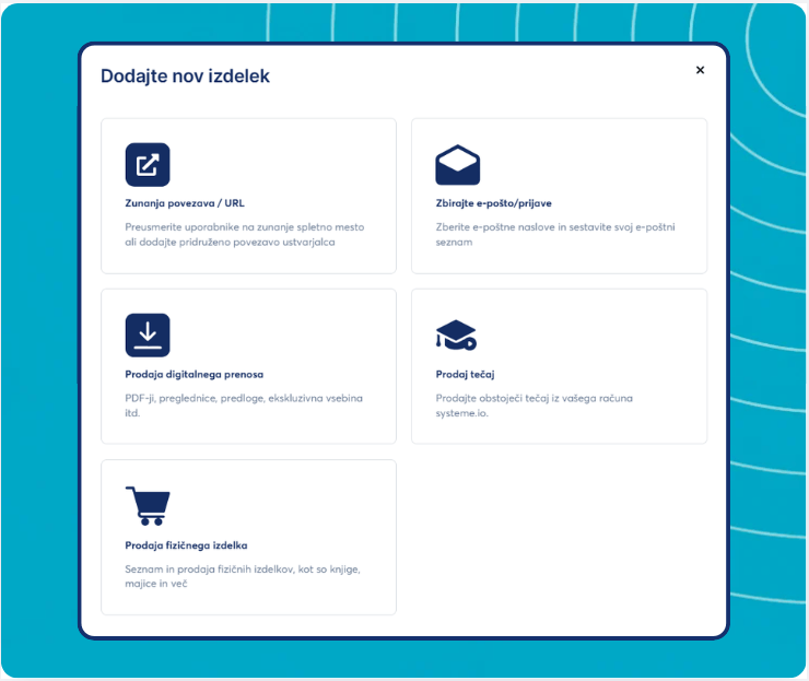 systeme.io creator store displayed on mobile phone screen