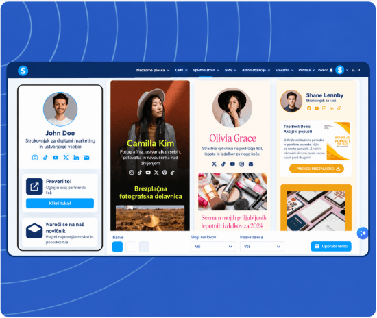 systeme.io creator store theme selection with multiple design options