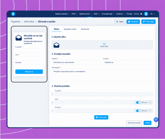 systeme.io email opt-in form builder for collecting newsletter subscribers