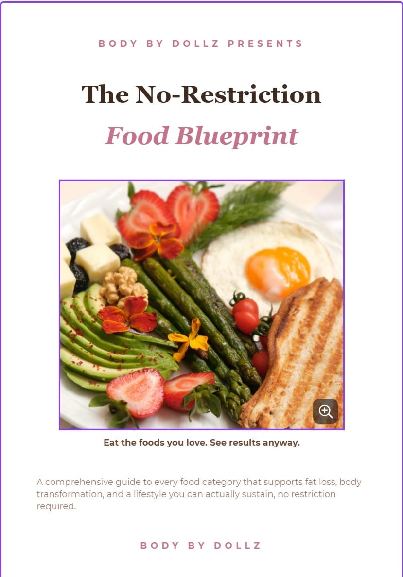 The No-Restriction Food Blueprint — Body by Dollz