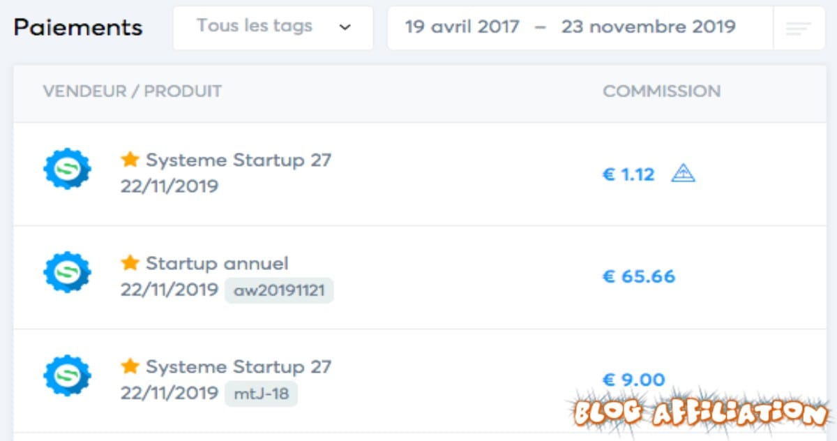 75,78 euros en affiliation SystemeIO
