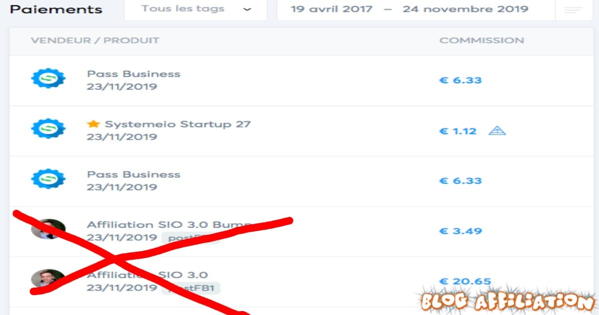 13,78 euros en affiliation SystemeIO