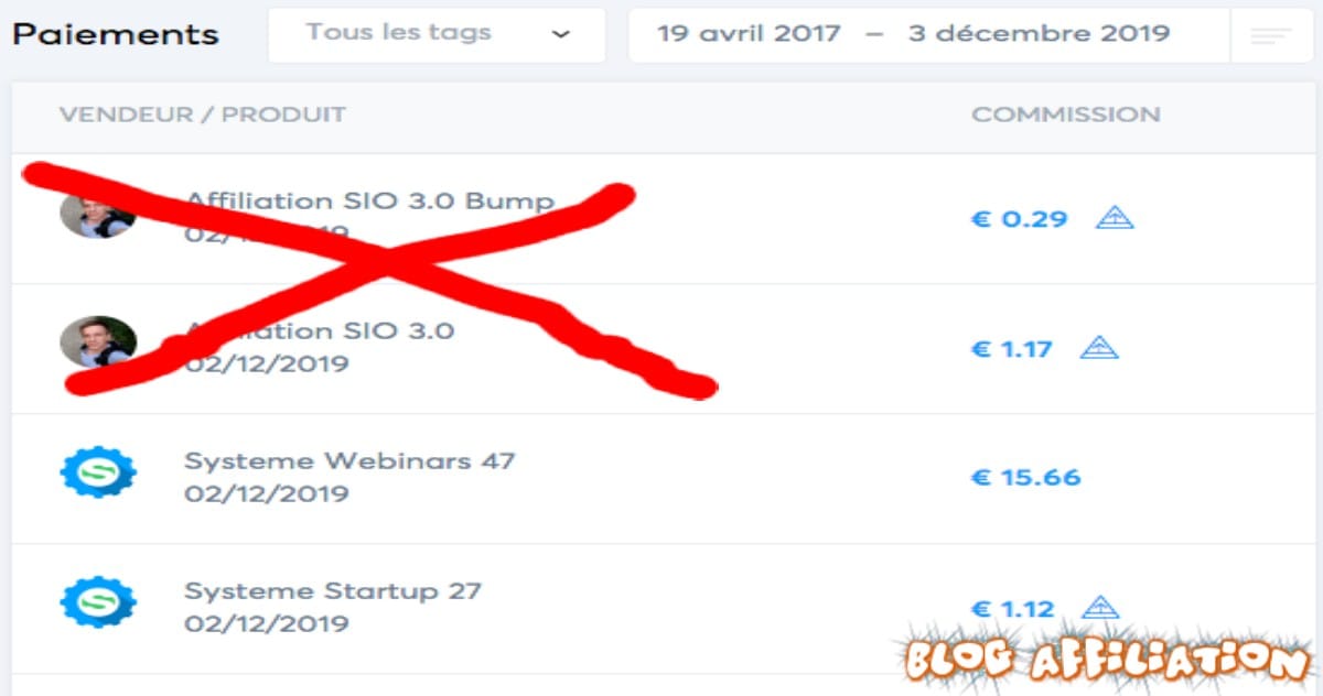 16,78 euros en affiliation SystemeIO