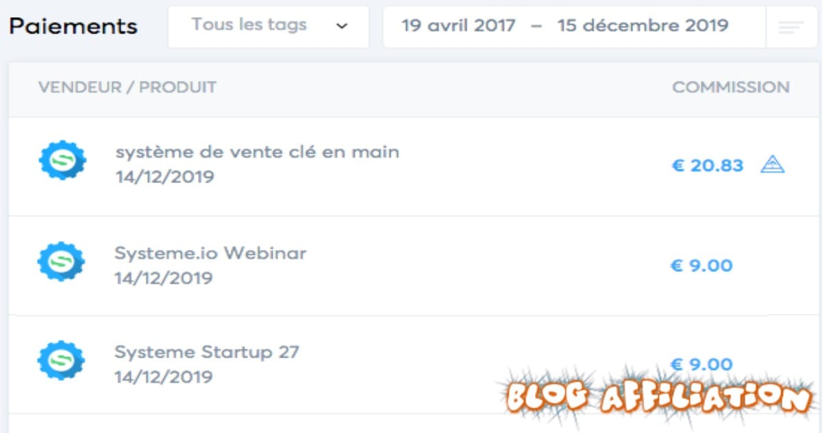 38,83 euros en affiliation SystemeIO