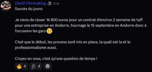 Témoignage de succès