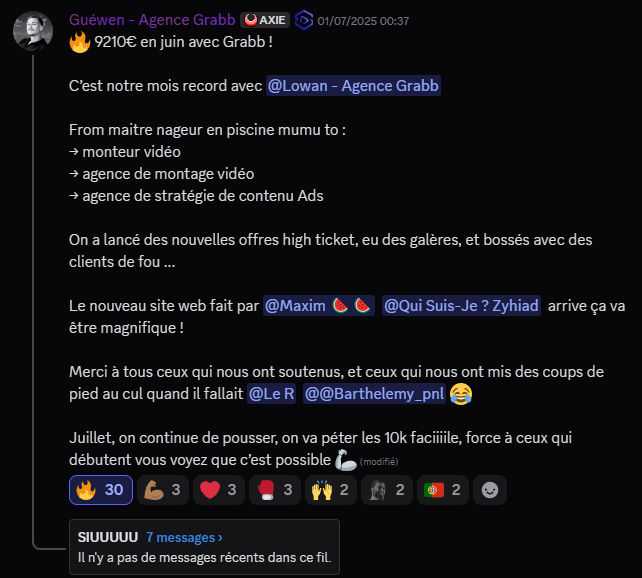 Témoignage de succès