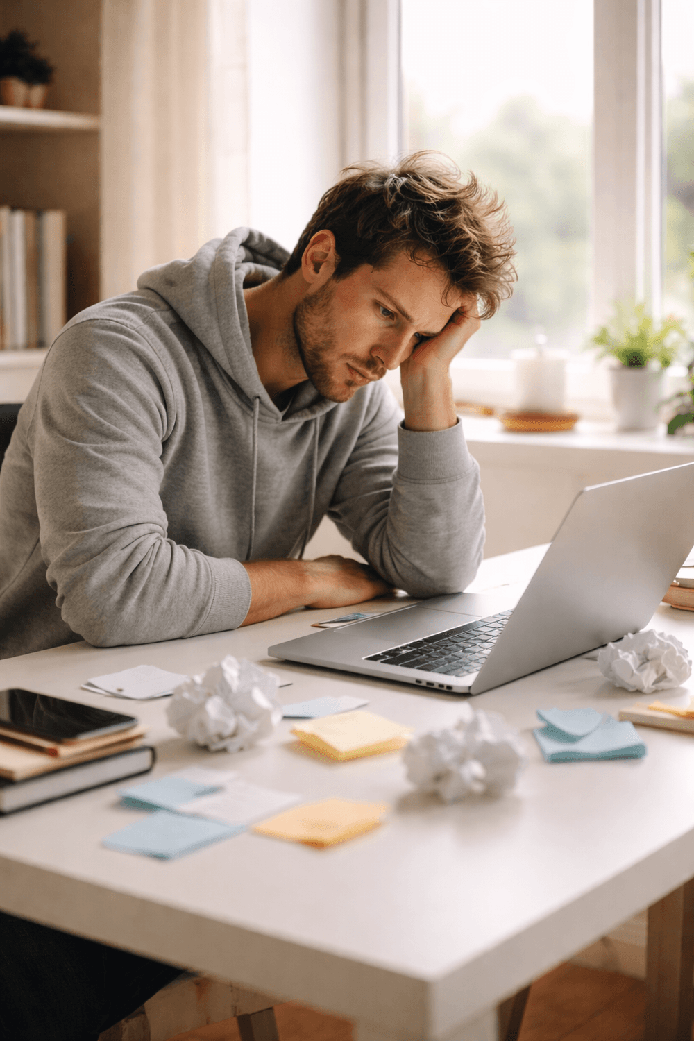 Entrepreneur seul et fatigué