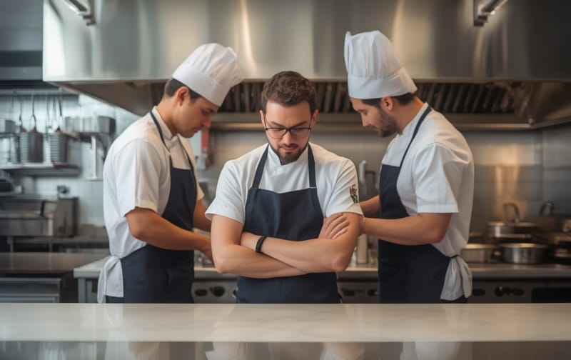 restaurant kitchen team behind scenes