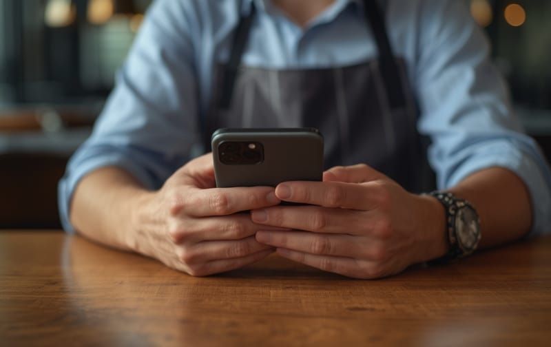 independent restaurant owner smartphone content